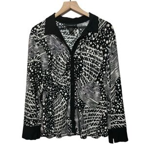 Venezia Button Up Blouse Size 18/20 Mixed Patterns Polka Dot